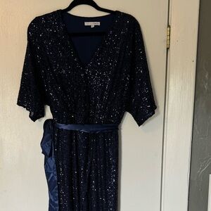Baltic Born midnight blue sequin formal dress